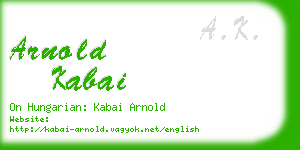 arnold kabai business card
